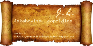 Jakabovits Leopoldina névjegykártya